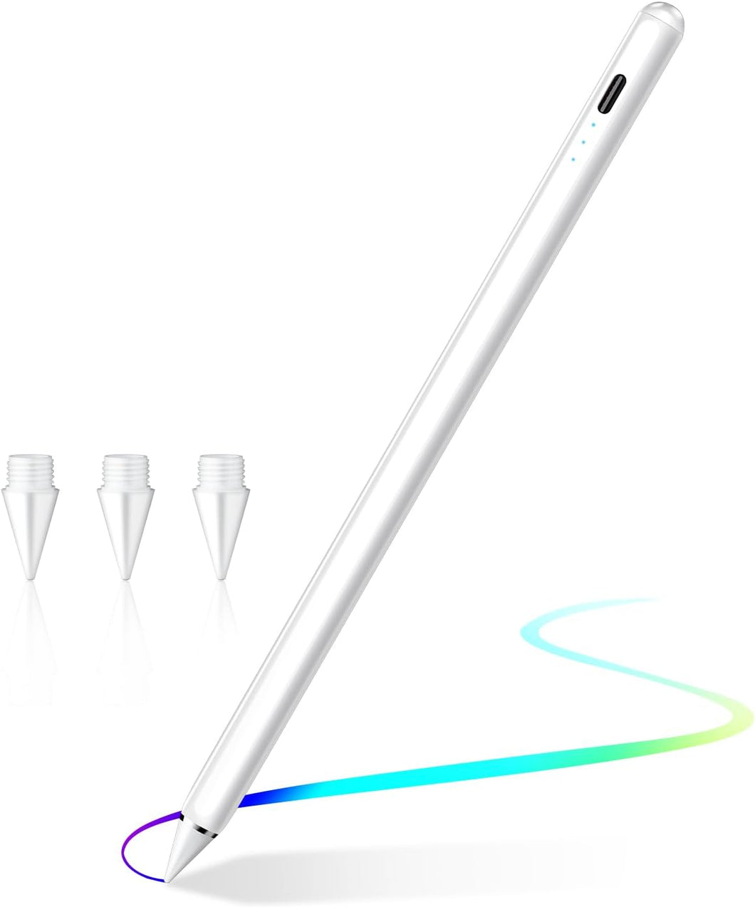 【2025年新登場 iPad専用ペン】 タッチペン iPad ペン タブレット USB-C充電式 急速充電 スタイラスペン 超高感度 極細 傾き感知/誤作動防止/磁気吸着機能対応 15分間充電 8時間使用可能 2018年以降iPad/iPad Pro/iPad air/iPad mini対応 三つ交換用ペン先