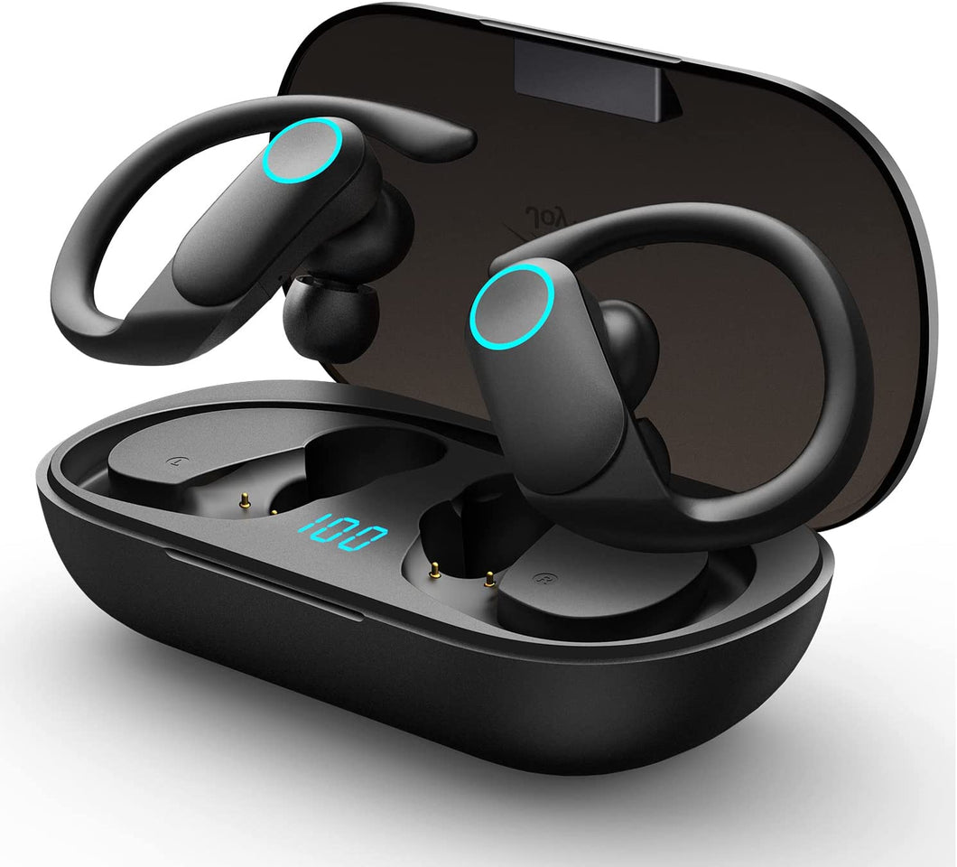 2022業界新登場 耳掛け式イヤホン】 Bluetooth イヤホン 両耳 ワイヤレスイヤホン Bluetooth5.1 スポーツイヤホン –  HAHIHU